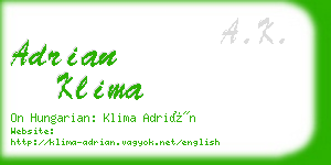 adrian klima business card